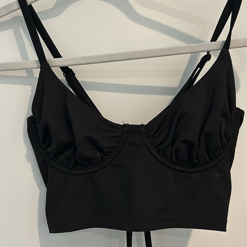 Black Corset Crop Top